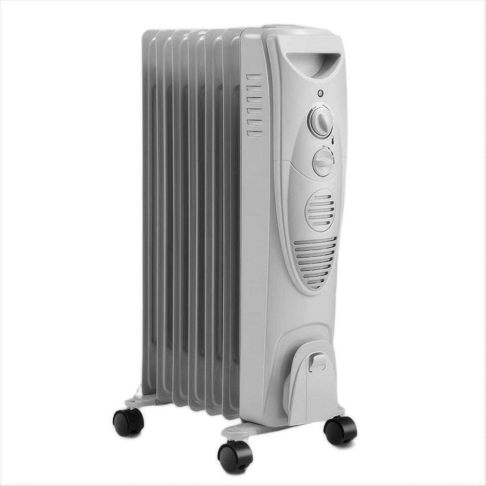 24.8 in. Portable Oil-Immersed Electric Heater with Adjustable Thermostat in Grey price history on PriceWatchPro