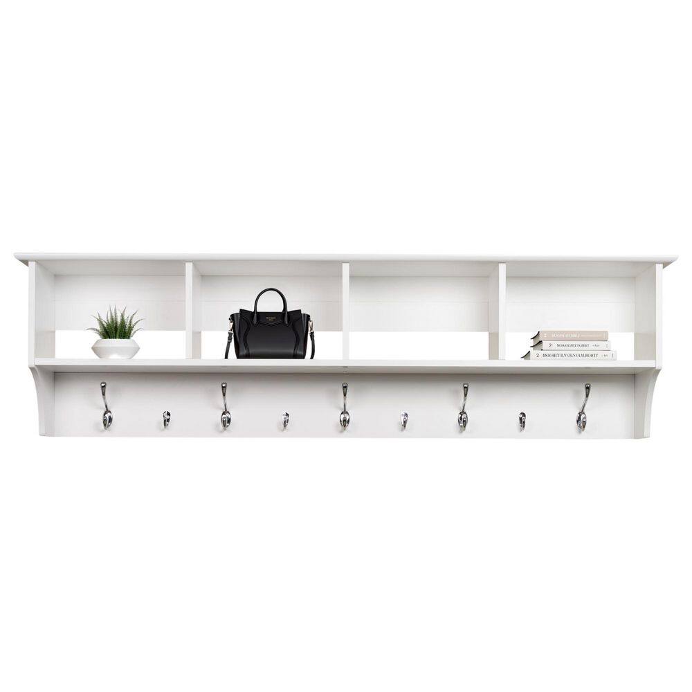 Reviews for Prepac White 60 in. Contemporary Wall Mounted Coat Rack ...