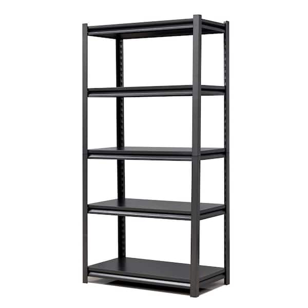 FUNKOL 31.5 in. W x 15.7 in. D x 63 in. H 2500 lbs. Heavy Duty Thickened Metal Warehouse Racking Black Rubber Hammer (1-Piece)