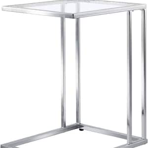Valerie 15.75 in. Chrome Square Glass End Table