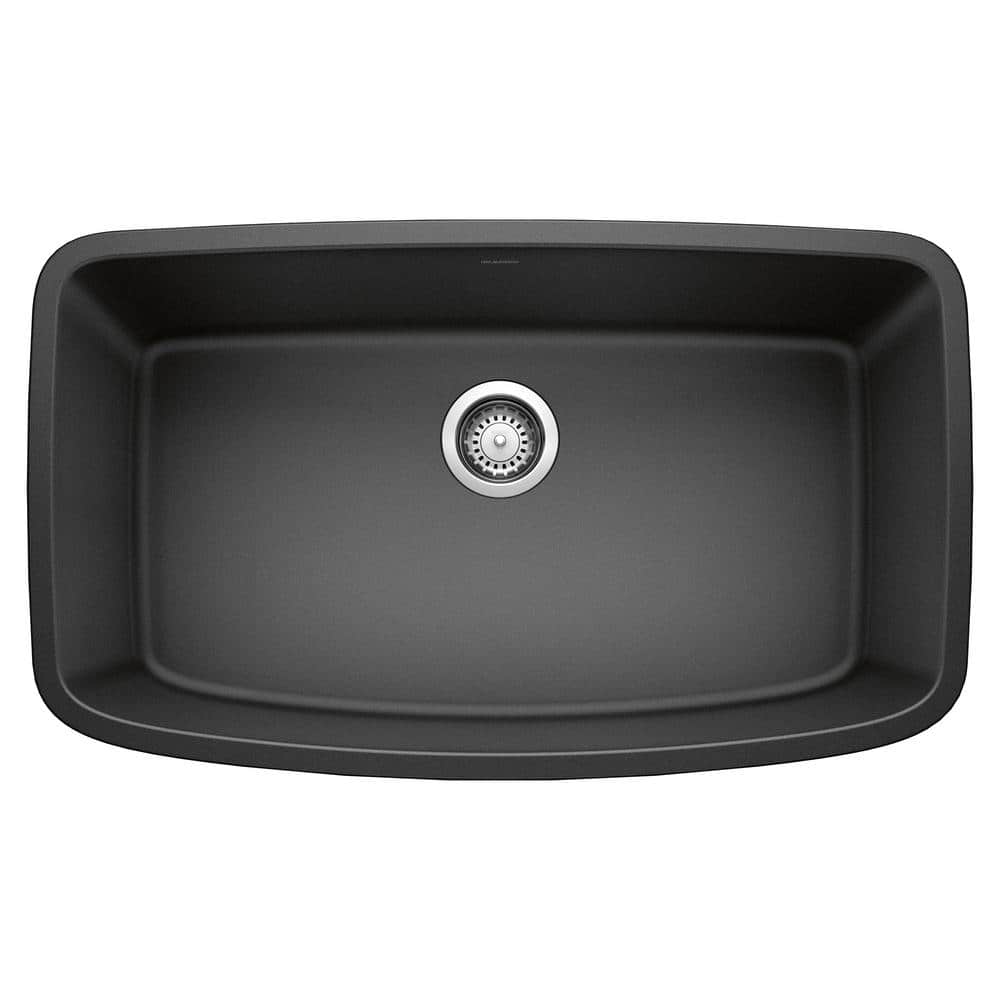 VALEA 32 in. Undermount Single Bowl Anthracite Granite Composite Kitchen Si