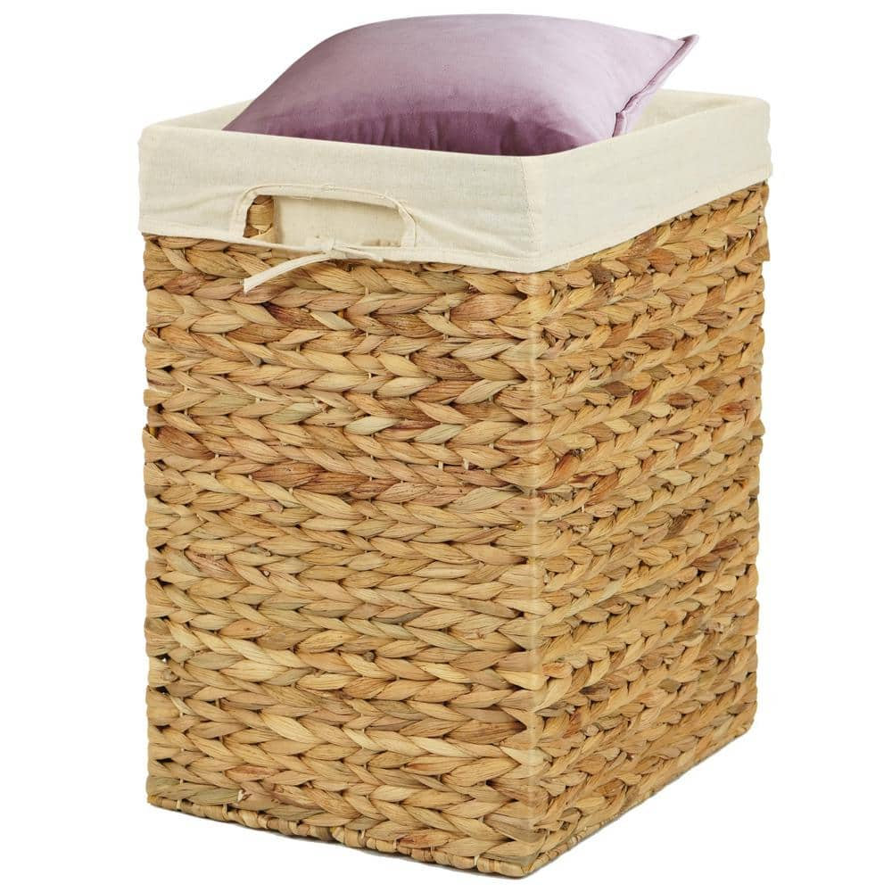 Vintiquewise Handmade Rectangular Water Hyacinth Wicker Laundry Hamper ...