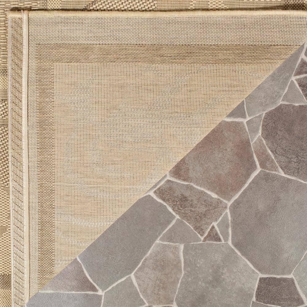 Natural Brown Synthetic Indoor/Outdoor Runner Rug