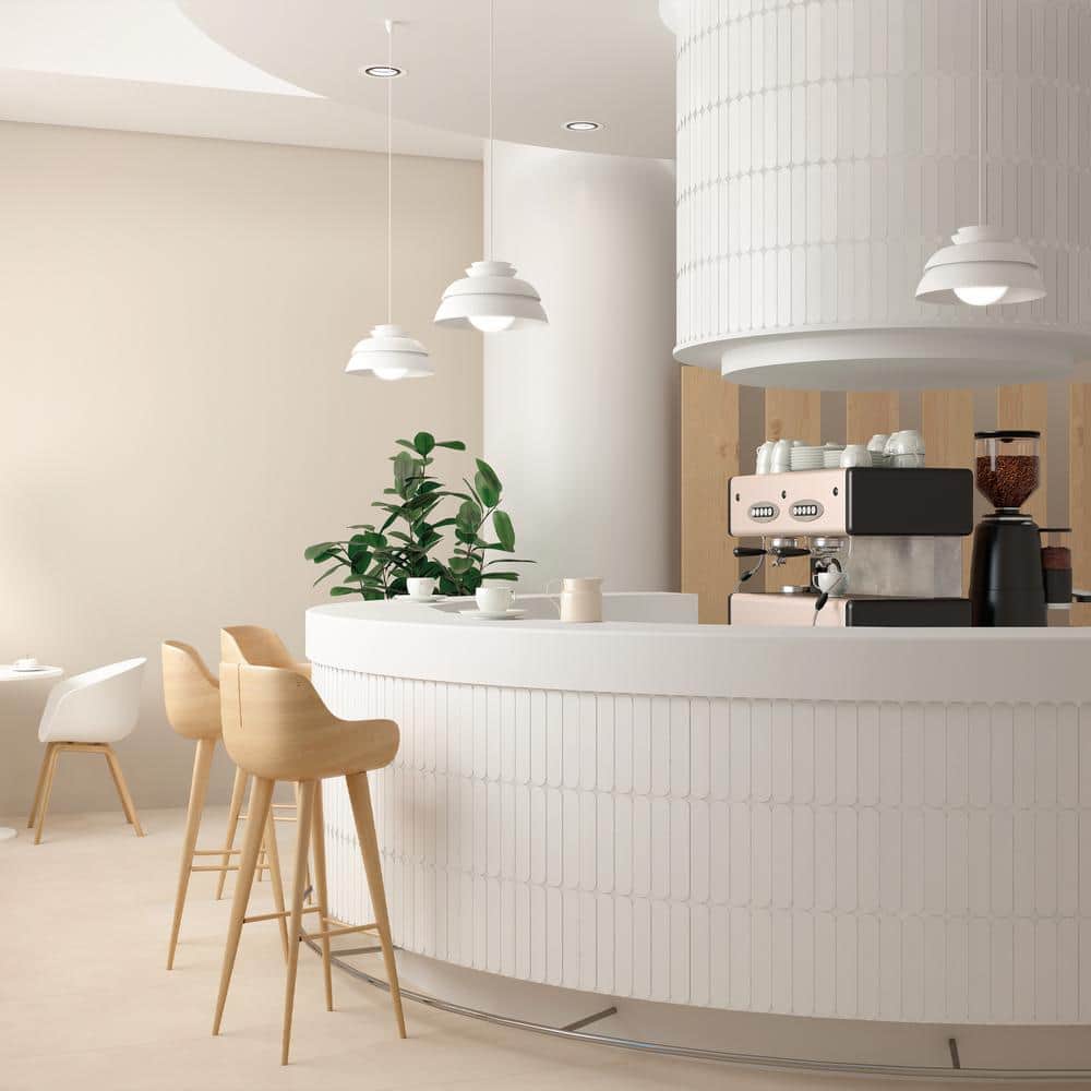 Blanco White Matte Ceramic Subway Wall Tile 2x9
