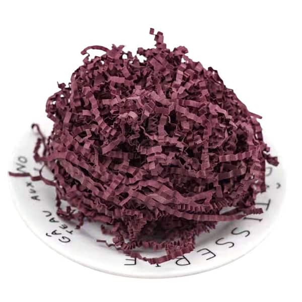 N/A 1 lbs. Burgundy Crinkle Cut Paper Shred Filler for Gift Wrapping Basket Filling Birthday Wedding Holiday Decorations