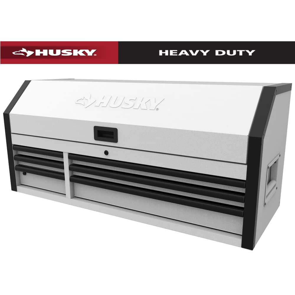 Husky Heavy-Duty 52 in. W x 20 in. D 6-Drawer Matte White Steel