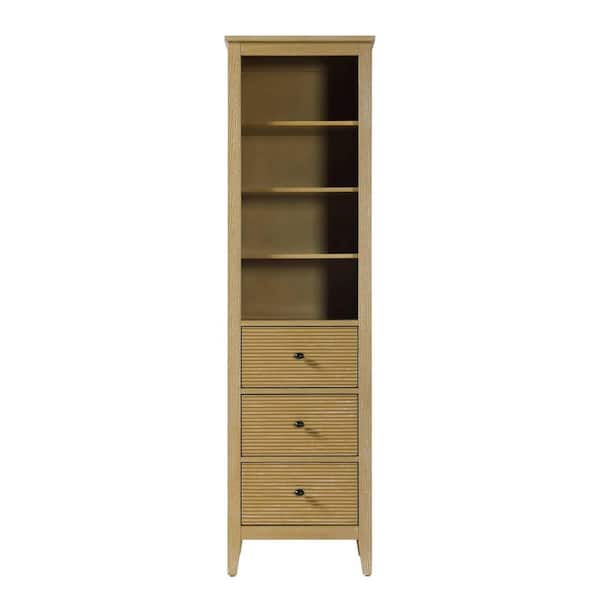 20 in. W x 18 in. D x 72 in. H Beige Freestanding Linen Cabinet