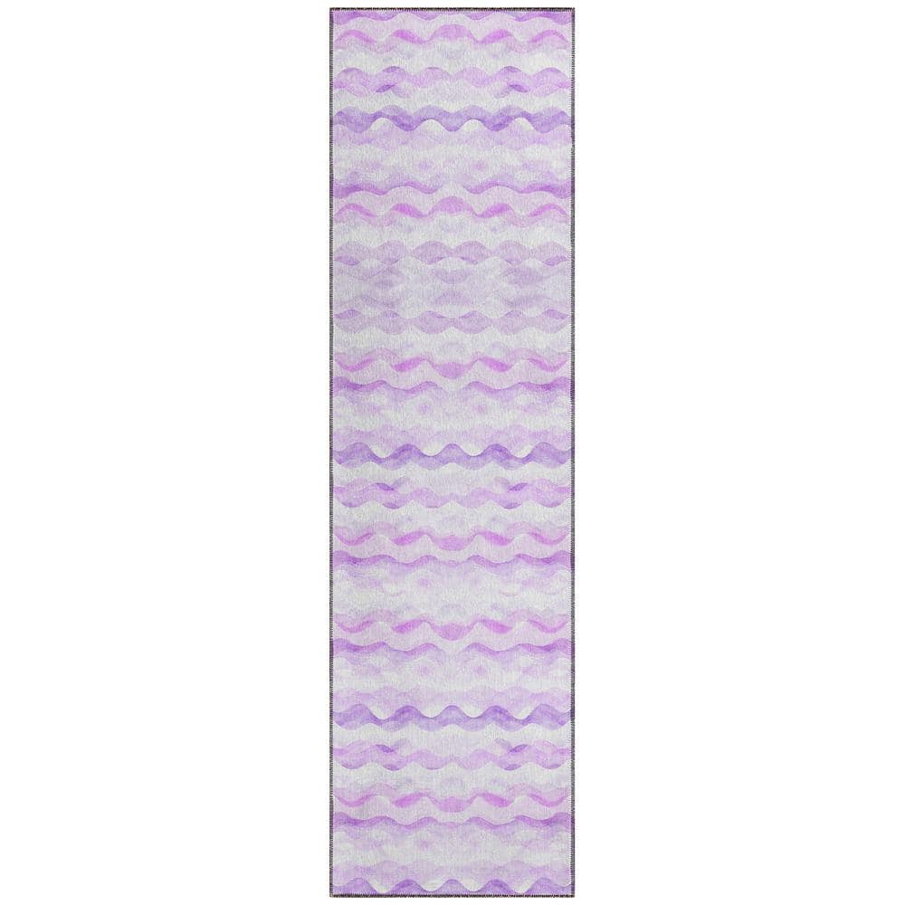 Surfside Purple 2 ft. 3 in. x 7 ft. 6 in. Geometric Indoor/Outdoor Area Rug