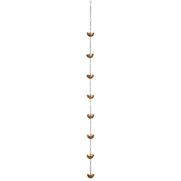 Evergreen Enterprises 96 in. Bronze Finish Metal Flower Rain Chain ...