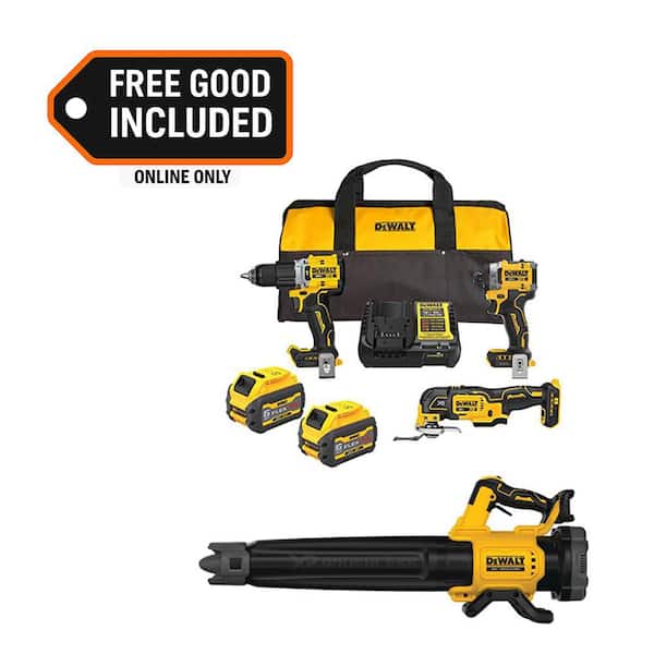 20V MAX Lithium-Ion Cordless 3-Tool Combo Kit and Brushless Handheld Blower with (2) Flexvolt 6 Ah Batteries and Charger