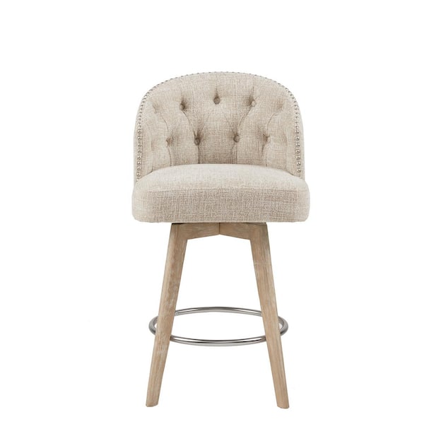 Madison Park Boyle 26 in. Cream Wood Counter Stool