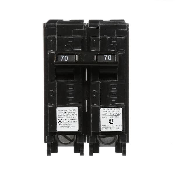 Siemens 70 Amp 2-Pole QPH 22 kA Circuit Breaker