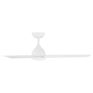 Mocha 54 in. Indoor/Outdoor Matte White 3-Blade Smart Compatible Ceiling Fan with Remote Control