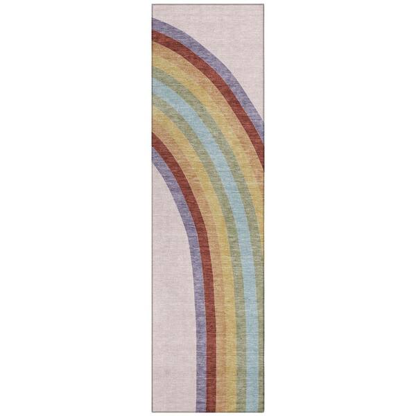 Chantille Machine Washable Indoor/Outdoor Abstract ACN3053 Pink 2 ft. x 7 ft. Runner Rug