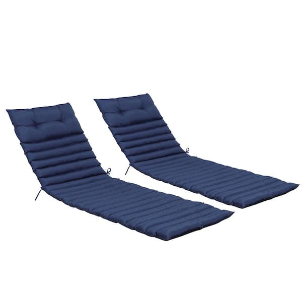 unique choice 2-Piece Outdoor Patio Chaise Lounge Chair Cushion Replacement Seat Cushion, Navy Blue