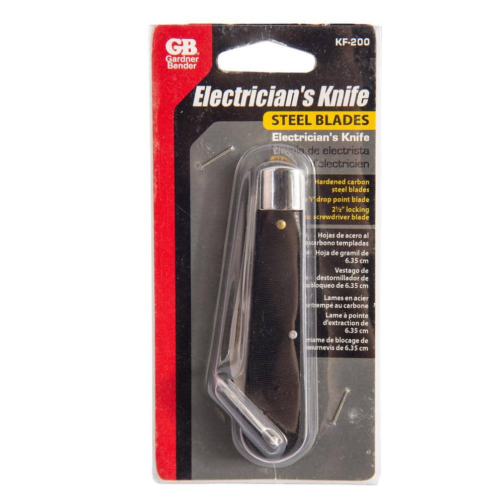 GB Gardner Bender KF-200 Black Two-in-One Electrician's Knife