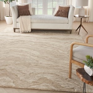 Graceful Taupe 8 ft. x 10 ft. Abstract Contemporary Area Rug