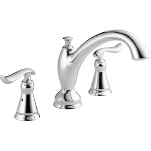 Linden 2-Handle Deck-Mount Roman Tub Faucet Trim Kit Only in Chrome (Valve Not Included)