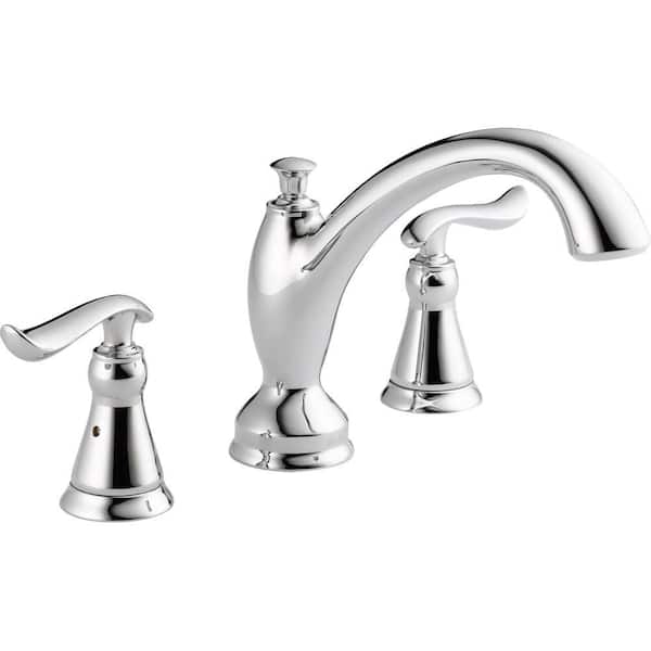 Delta Linden 2-Handle Deck-Mount Roman Tub Faucet Trim Kit Only in Chrome (Valve Not Included)