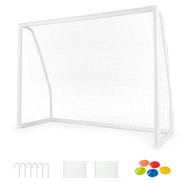 Costway All Weather Soccer Goal Football Training Equipment 8 ft. x 3 ft. x 6 ft. with Anti-tearing Net
