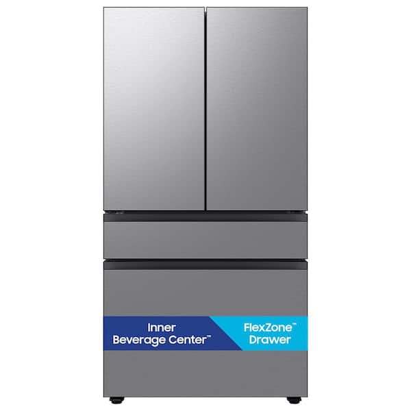 Bespoke 29 cu. ft. Standard Depth 4-Door French Door Refrigerator in Stainless Steel with Beverage Center