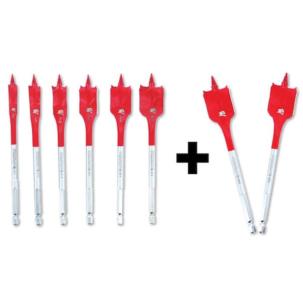 DIABLO 6-Piece SPEEDemon High Speed Steel Spade Bit Set with 2-Bonus Bits (8-Piece)