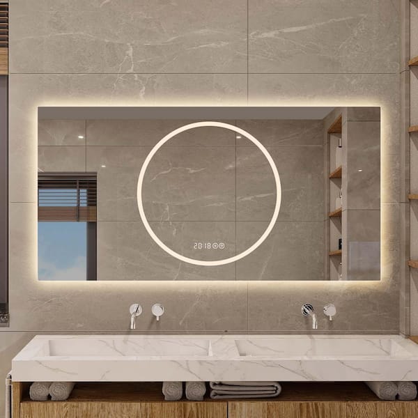 48 in. H x 24 in. W Bathroom Mirror Vanity Mirror with Led Lights, Anti-Fog Lighted Vanity Mirrors for Wall Mounted
