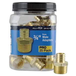 3/4 in. Brass PEX-B Barb x Male Pipe Thread Adapter Pro Pack (25-Pack)