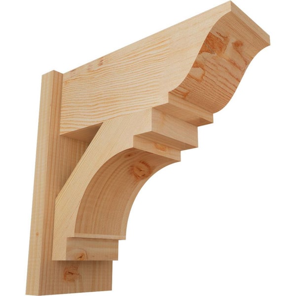 Ekena Millwork 8 in. x 18 in. x 18 in. Merced Traditional Smooth Douglas Fir Outlooker