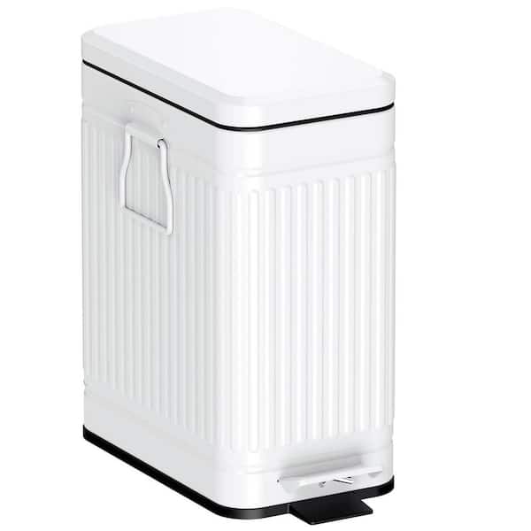 2.6 Gal. White Indoor/Outdoor Trash Can with Lid