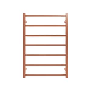 Retro Fit Square 7-Bar Electric Hardwired Wall Mounted Towel Warmer in Brushed Rose Gold