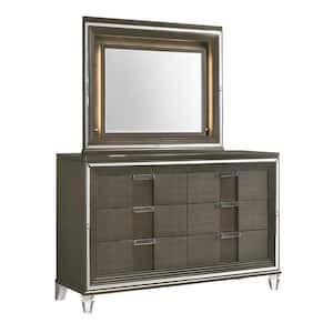 Charlotte 6-Drawer Dresser with Mirror in Copper