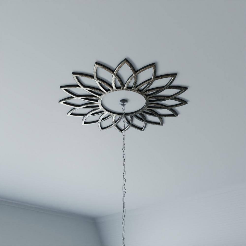 Antiqued Pale Gold 24" PVC Daisy Ceiling Medallion