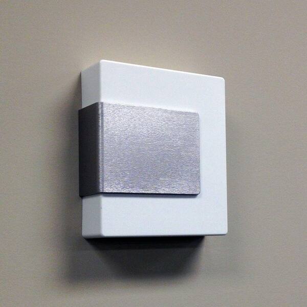 Wireless or Wired Door Bell, White with Brushed Nickel Accent