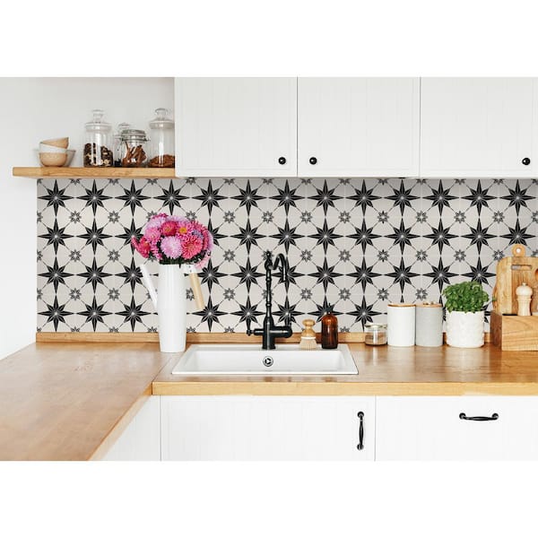 10pcs/set PVC Wall Paper, Modernist Geometric Pattern Removable Wall  Adhesive Roll For Kitchen