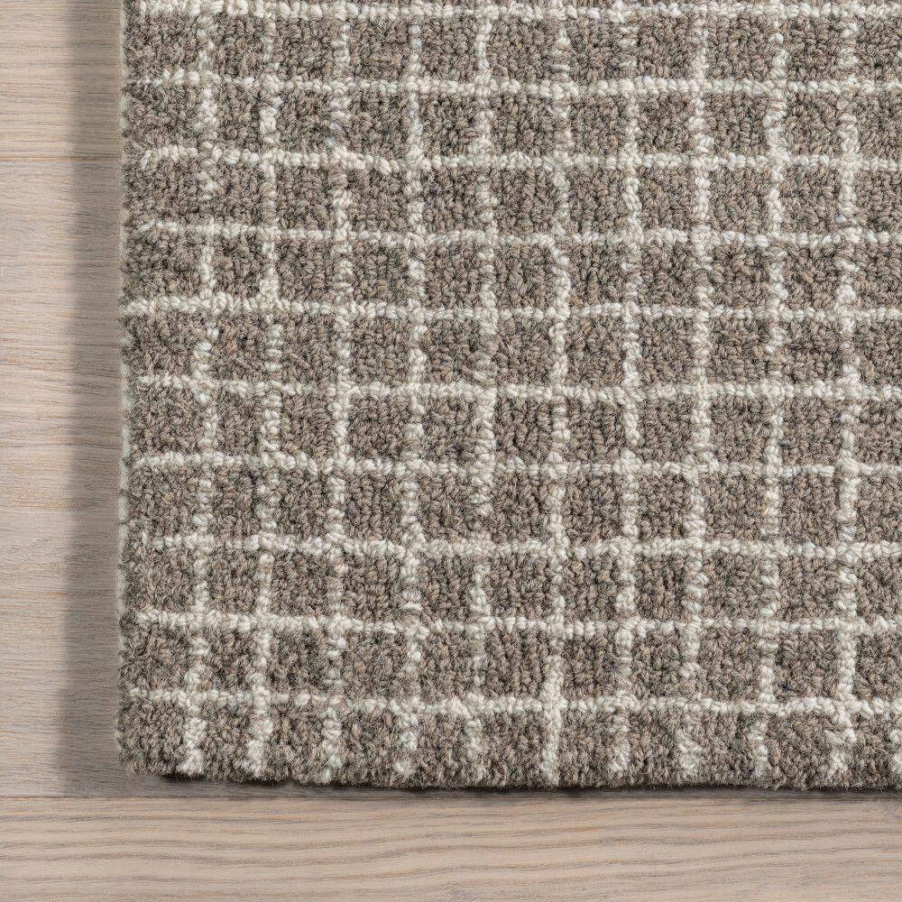 Gray Hand-Tufted Wool Rectangular Area Rug 10' x 14'
