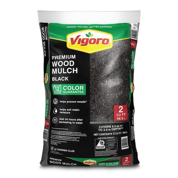Vigoro 2 cu. ft. Bagged Premium Black Wood Mulch