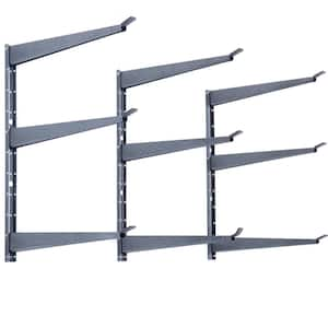 3-Tier Heavy Duty Lumber Storage Rack with Fully Adjustable Arms, Holds Up to 720 lbs.