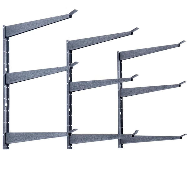 Angel Sar 3-Tier Heavy Duty Lumber Storage Rack with Fully Adjustable Arms, Holds Up to 720 lbs.