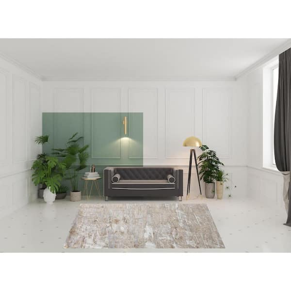 8 ft. x 10 ft. Tan and Ivory Abstract Area Rug