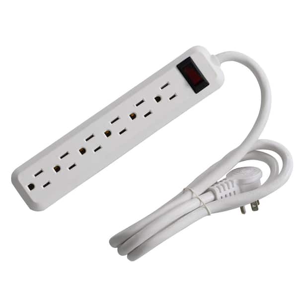 6 Outlet Power Strip with 90 Degree Outlets - 3-prong - 6 - 6 ft Cord - Platinum 6 Outlet Power Strip with 90 Degree Outlets - 3-prong - 6 - 6 ft Cord - Platinum
