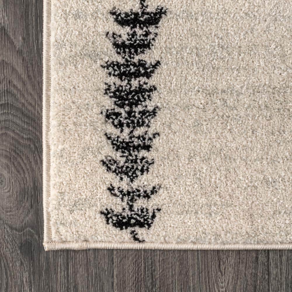 Zaina 8' x 10' Black and Cream Geometric Synthetic Area Rug