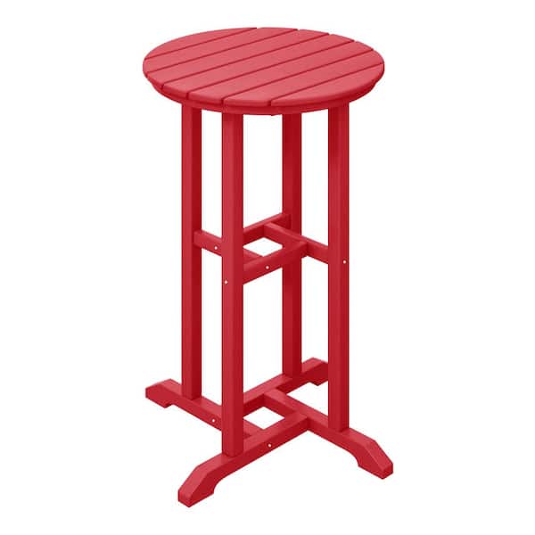 WESTIN OUTDOOR Laguna 24 in. Round Outdoor Dinining HDPE Plastic Counter Height Bistro Table in Red