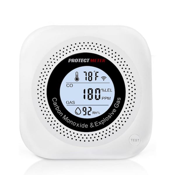 4 in 1 Portable Gas Leak Detector for Carbon Monoxide, Natural, Propane, Methane with Temperature and Humidity Sensors