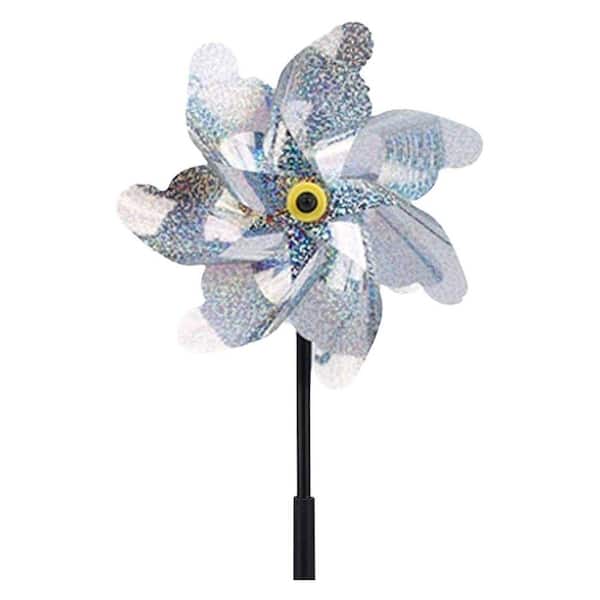 Justincity Reflective Pre-Installed Bird Scare Pinwheels for Yard 
