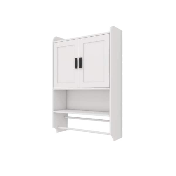 21.65 in. W x 7.48 in. D x 32.48 in. H Bathroom Storage Wall Cabinet in White