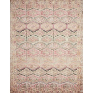 Layla Pink/Lagoon 2 ft. x 5 ft. Distressed Bohemian Printed Area Rug