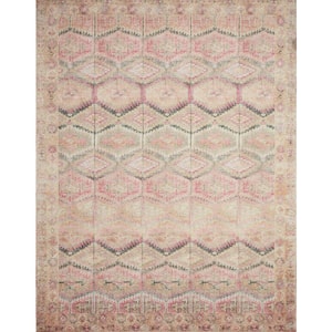 Layla Pink/Lagoon 5 ft. x 7 ft. 6 in. Distressed Bohemian Printed Area Rug