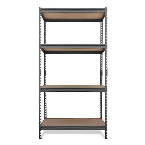Pro Series 4-Tier Steel Garage Storage Shelving Unit in Matte Black with HDF Racks (36 in. W x 72 in. H x 18 in. D)
