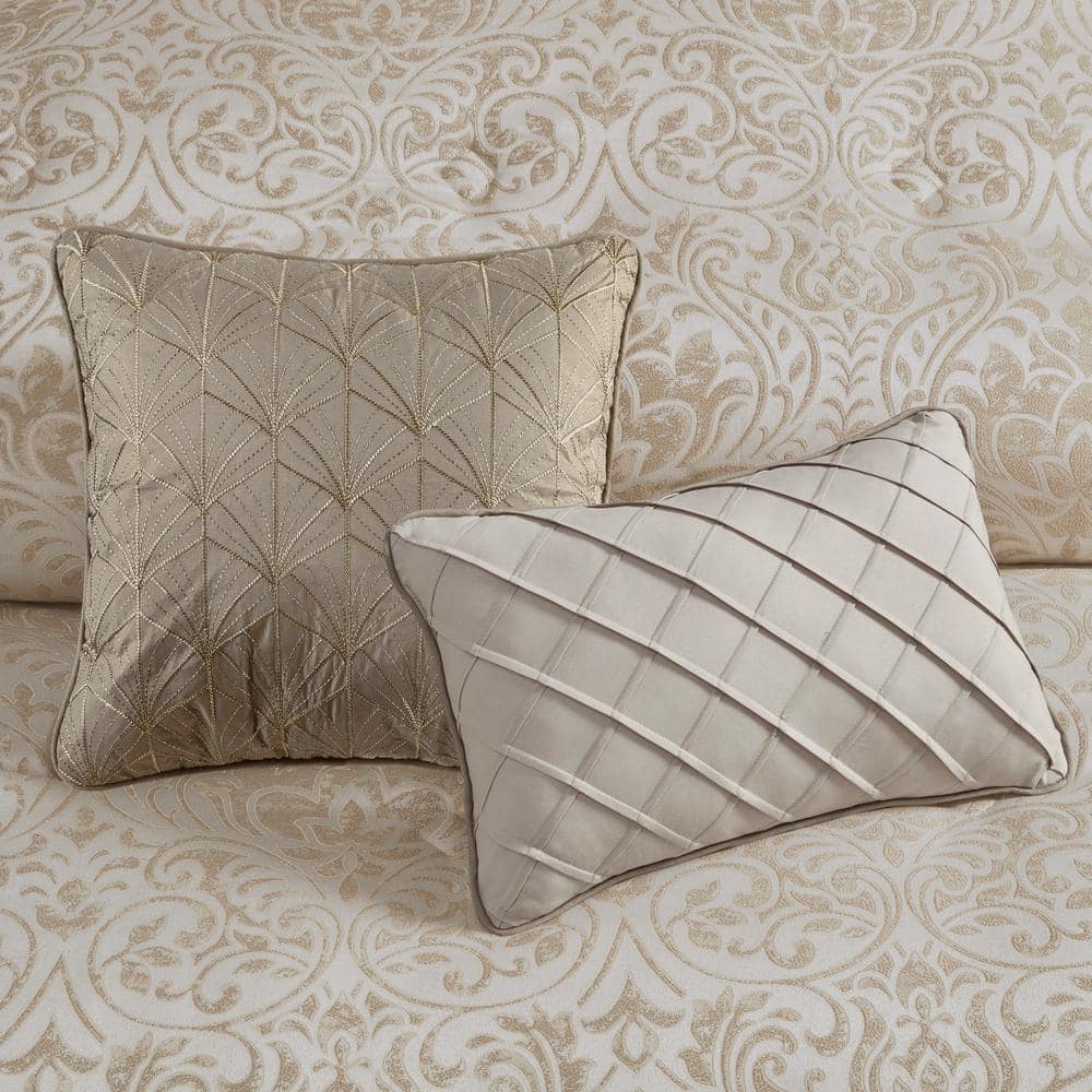 California King White Jacquard Microfiber Bed in a Bag Set